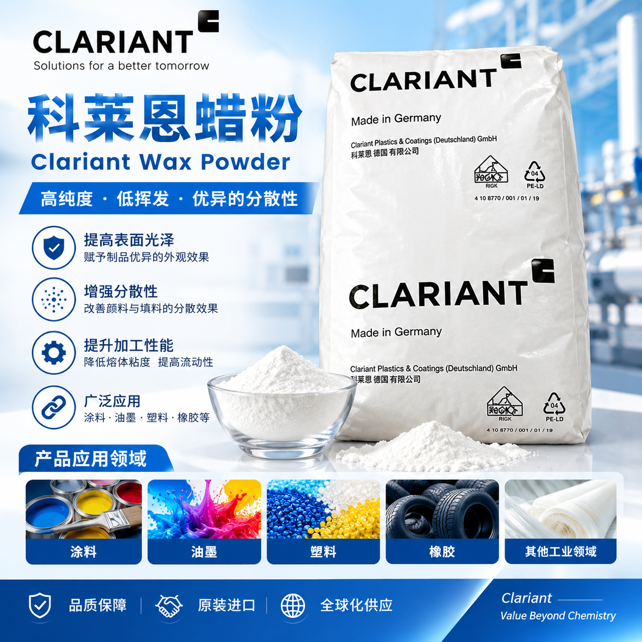 科萊恩 Clariant Licocene PP MA 6452 馬來酸酐接枝聚丙烯蠟 蠟粉 潤滑劑/分散劑