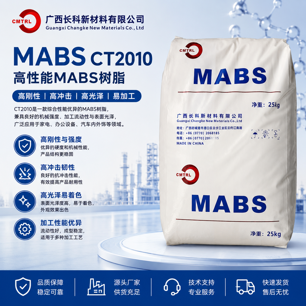 MABS CT2010/長科新材料 高透明高沖擊食品包裝透明ABS塑料顆粒 丙烯腈-丁二烯-苯乙烯共聚物